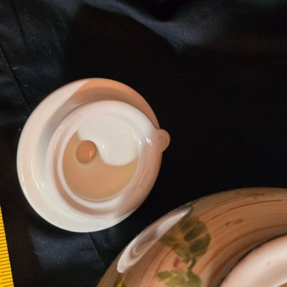 Vintage Jay Import Co. Ceramic Teapot With Fruit Design & Lid Rustic Style Made - Picture 9 of 9